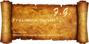 Freismuth Gergő névjegykártya